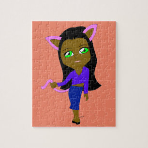 chibi catgirl jigsaw puzzle