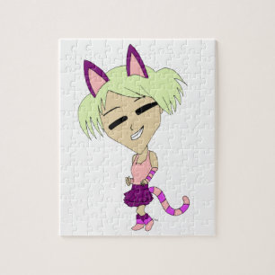 chibi catgirl  jigsaw puzzle