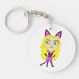 chibi catgirl key ring