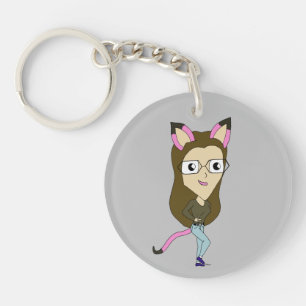 chibi catgirl   key ring