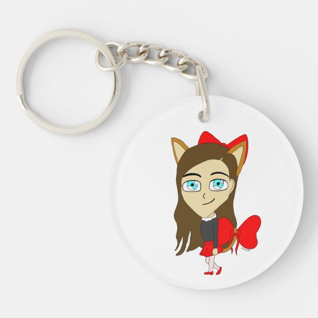 chibi catgirl key ring (Front)