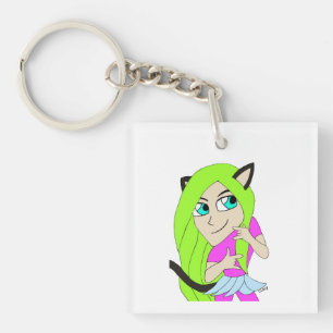 chibi catgirl key ring