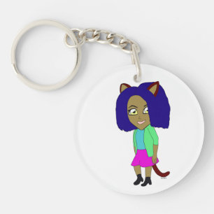 chibi catgirl  key ring