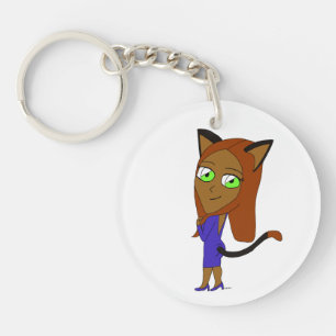 chibi catgirl key ring