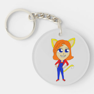 chibi catgirl key ring