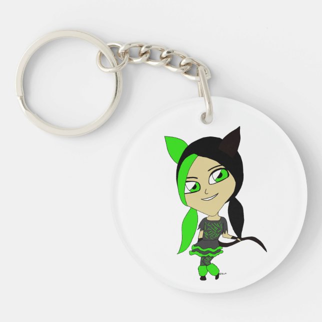 chibi catgirl   key ring (Front)