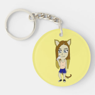 Chibi Catgirl Key Ring