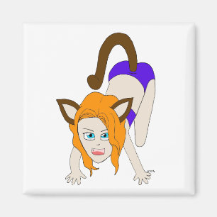 chibi catgirl magnet