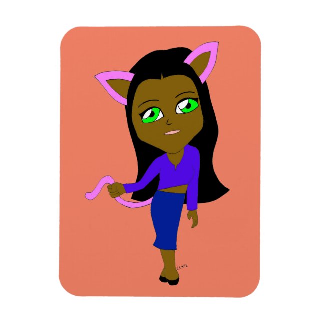 chibi catgirl  magnet (Vertical)