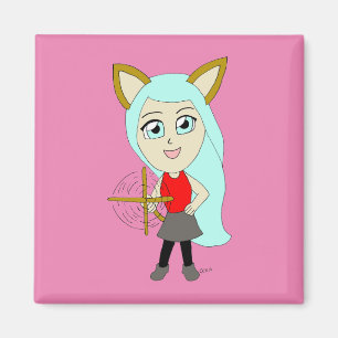 chibi catgirl  magnet
