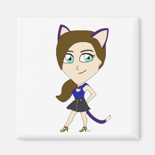chibi catgirl magnet