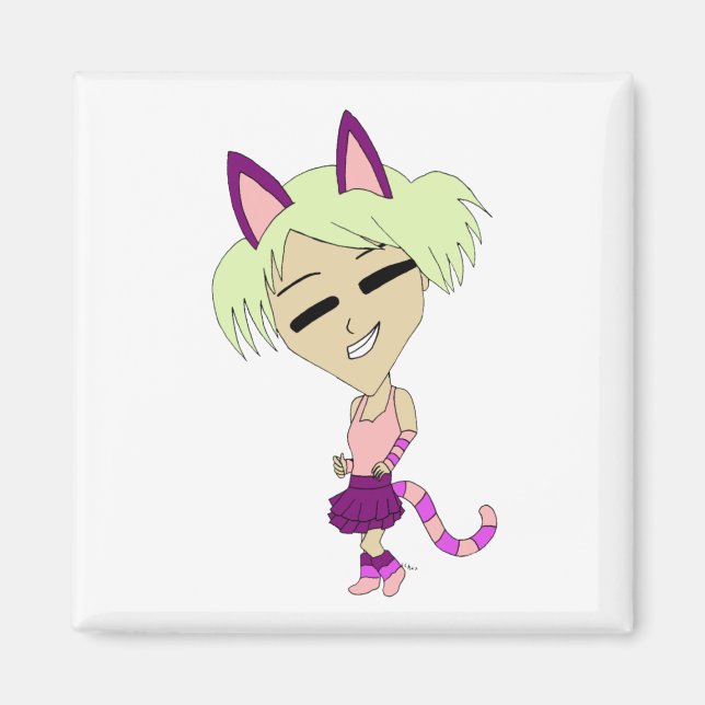 chibi catgirl  magnet (Front)