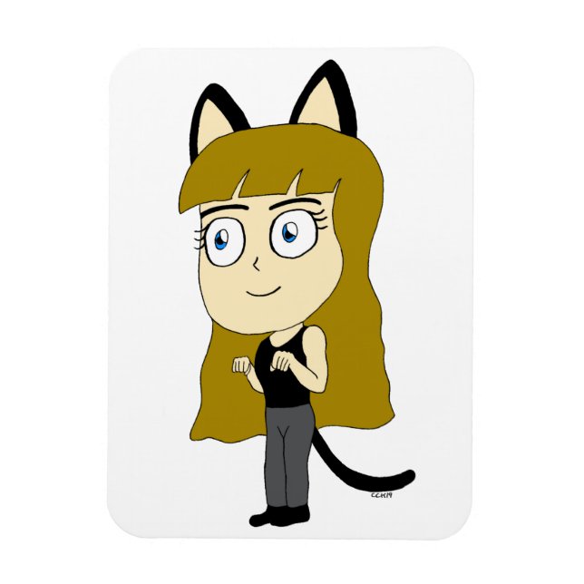 chibi catgirl  magnet (Vertical)