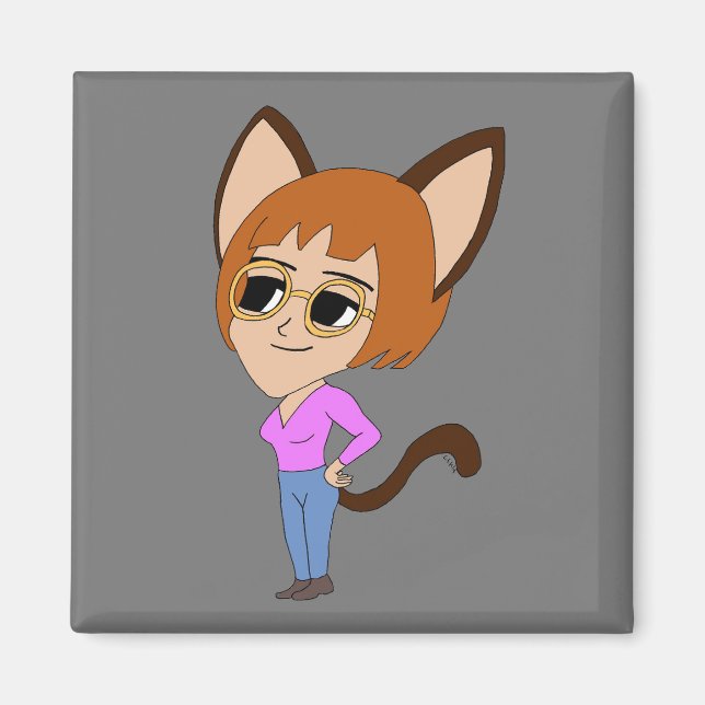 chibi catgirl  magnet (Front)