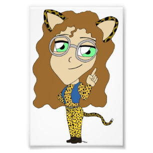 chibi catgirl  photo print
