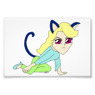 chibi catgirl  photo print