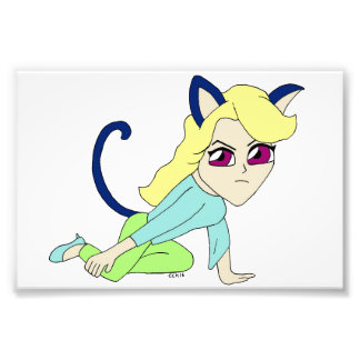 chibi catgirl photo print