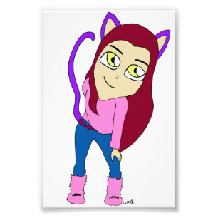 chibi catgirl  photo print
