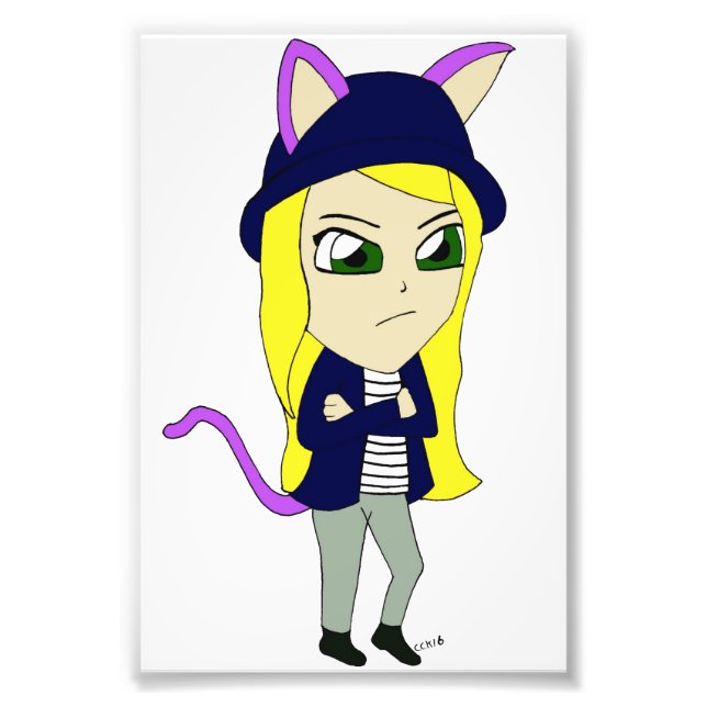 chibi catgirl photo print (Front)