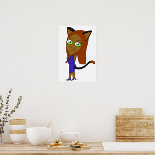 chibi catgirl  poster