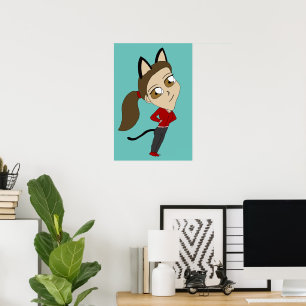 chibi catgirl poster