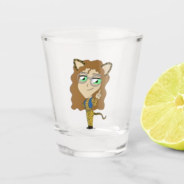 chibi catgirl     shot glass (Front)