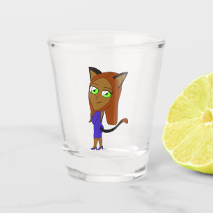 chibi catgirl shot glass