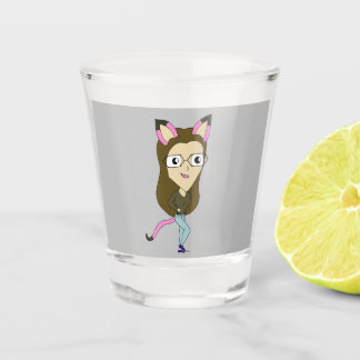 chibi catgirl   shot glass
