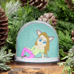 chibi catgirl     snowglobe