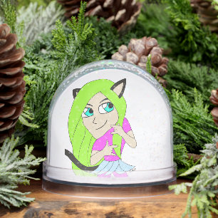 chibi catgirl snowglobe