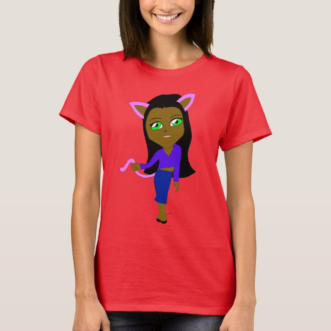 chibi catgirl  T-Shirt (Front)