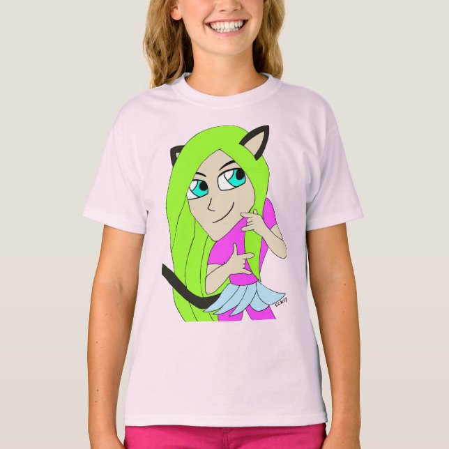 chibi catgirl   T-Shirt (Front)