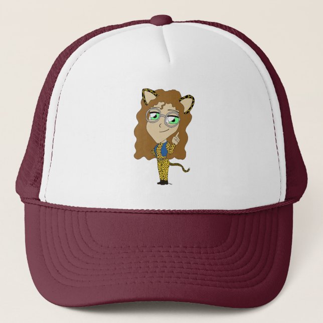 chibi catgirl  trucker hat (Front)