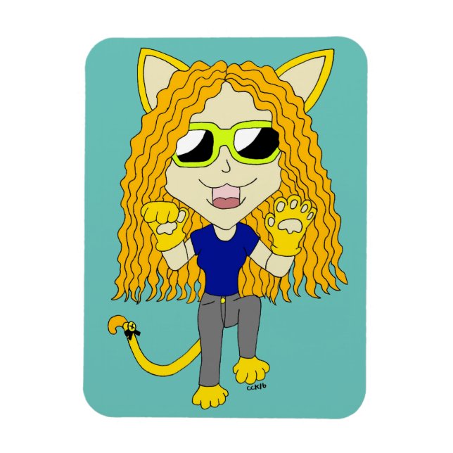 Chibi Catgirl with paws Magnet (Vertical)