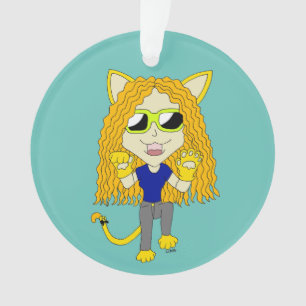 Chibi Catgirl with paws Ornament