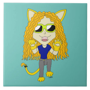 Chibi Catgirl with paws Tile