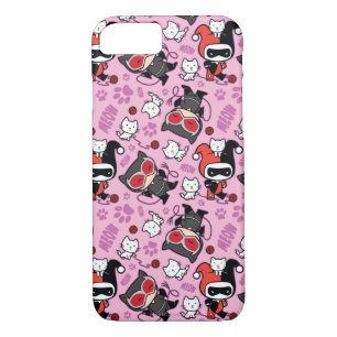 Chibi Catwoman, Harley Quinn, & Kittens Pattern Case-Mate iPhone Case