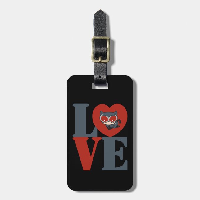 Chibi Catwoman LOVE Luggage Tag (Front Vertical)