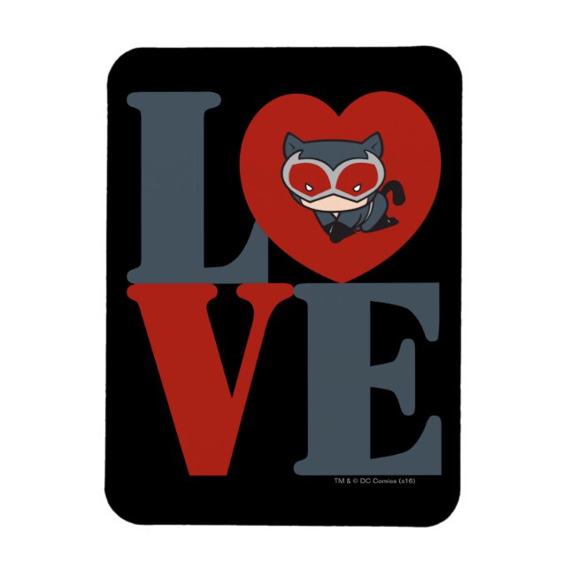 Chibi Catwoman LOVE Magnet (Vertical)