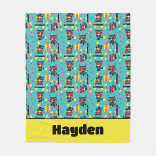 Chibi Catwoman Pattern Fleece Blanket