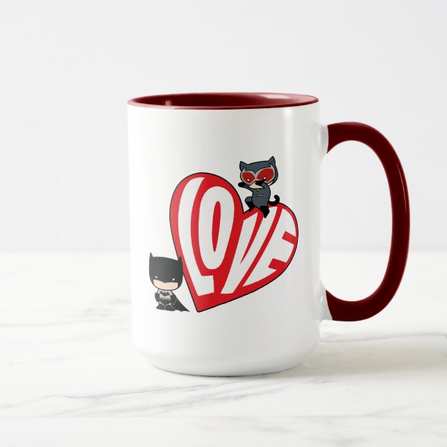 Chibi Catwoman Pounce on Batman Mug (Right)