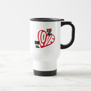 Chibi Catwoman Pounce on Batman Travel Mug