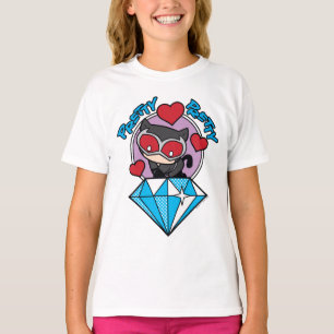 Chibi Catwoman Sitting Atop Large Diamond T-Shirt