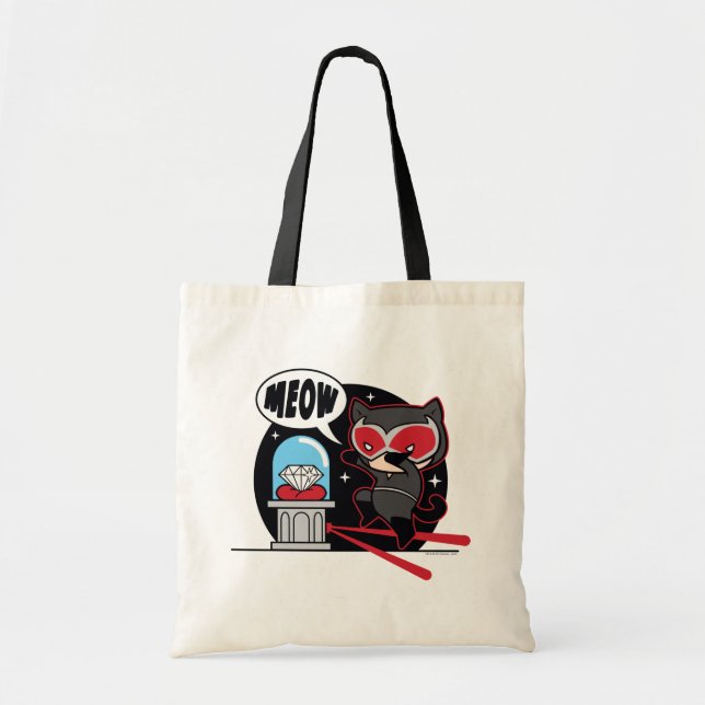 Chibi Catwoman Stealing A Diamond Tote Bag (Front)