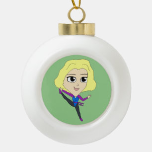 chibi        ceramic ball christmas ornament