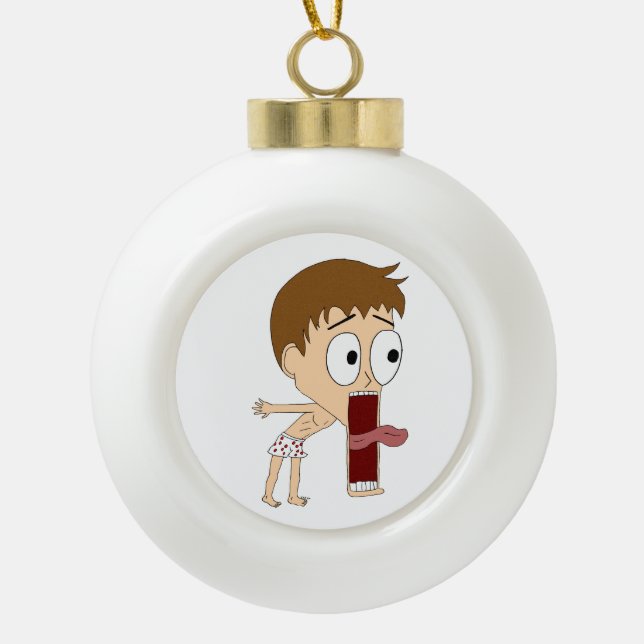 chibi     ceramic ball christmas ornament (Front)