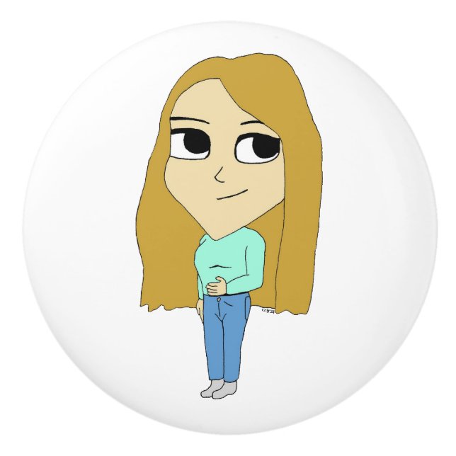 chibi   ceramic knob (Front)
