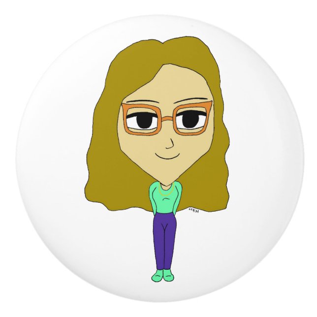 chibi     ceramic knob (Front)