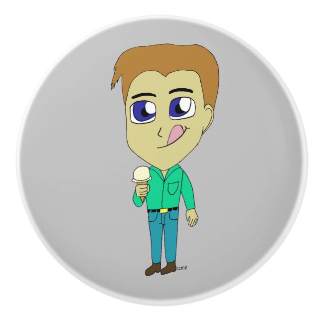 chibi   ceramic knob (Front)