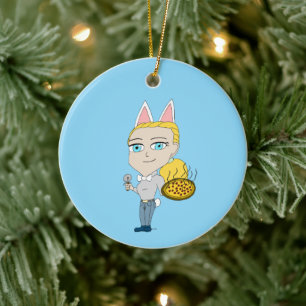 chibi ceramic tree decoration